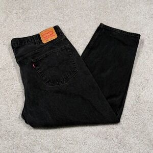 Levi's 550 Black Jeans Mens W44 L30 Straight Leg Denim Measures 40 Waist